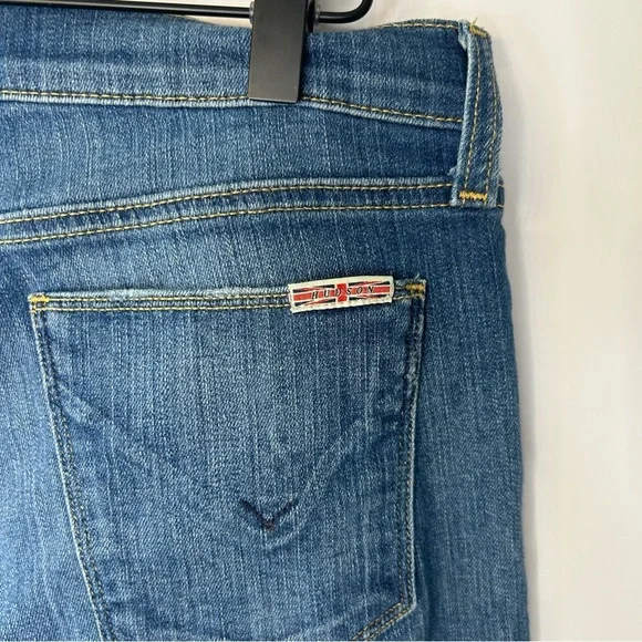 Hudson Krista Super Skinny Crop Jeans, Sz 28, Distressed Medium Wash Denim - Picture 7 of 10